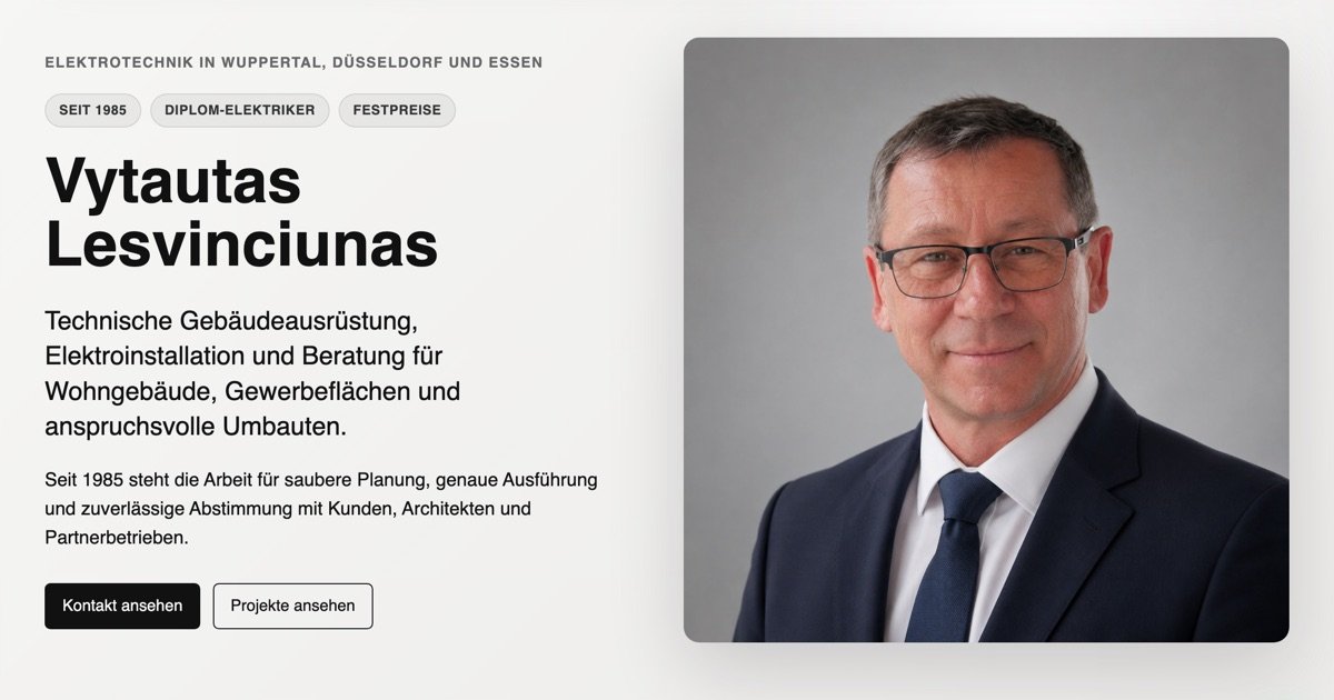 lesvinciunas.de — electrician website in Wuppertal, Germany