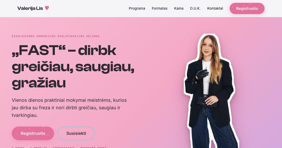 valerijalis.lt — professional training website